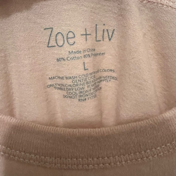 ZOE + LIV Women's Keep Going Short Sleeve Graphic T-Shirt - Pink L - Picture 4 of 4